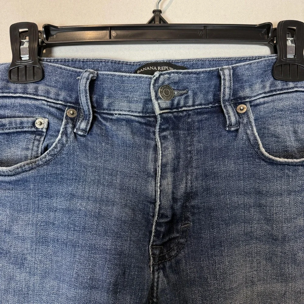 Banana Republic Jeans Mens 31x30 Blue Medium Wash Slim Tapered Stretch Denim